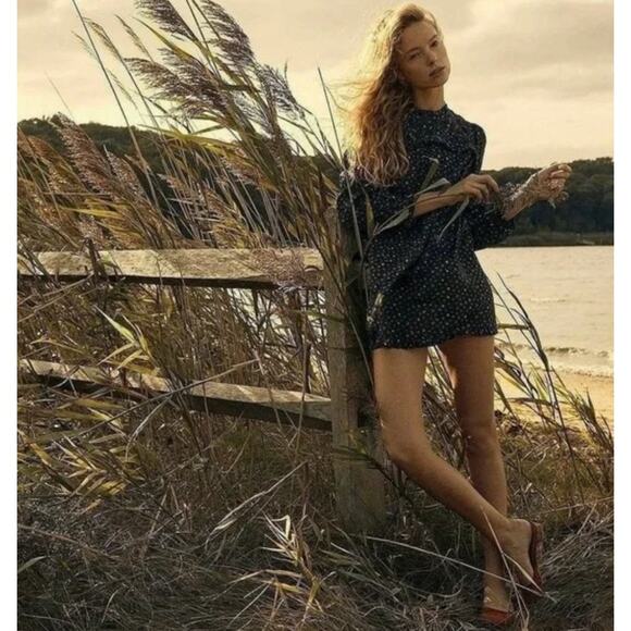 DOEN Knoll Mini Dress in Black Parc Monceau Floral L RARE - Picture 4 of 9